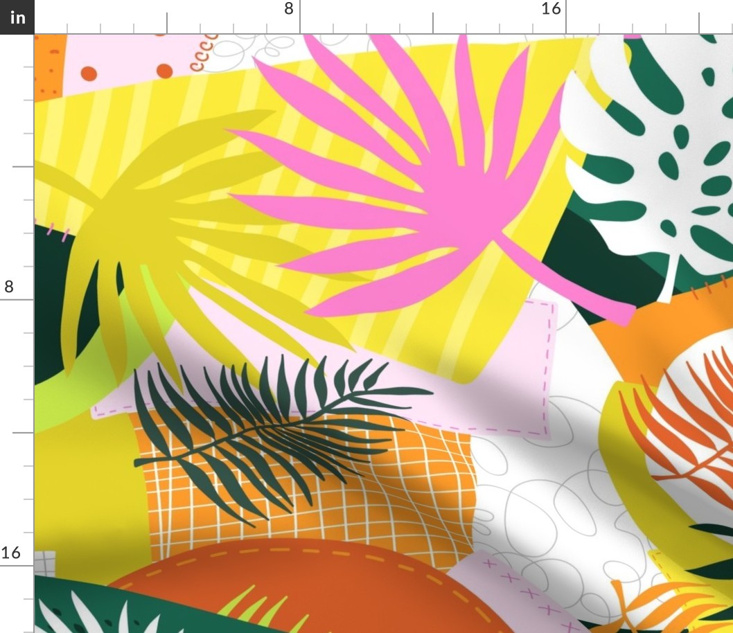 Tropical Palm Leaves Collage - Large
