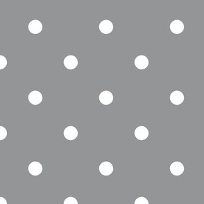 White   polka dots on  Ultimate Gray - large scale