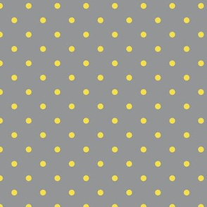 Illuminating Yellow  polka dots on  Ultimate Gray