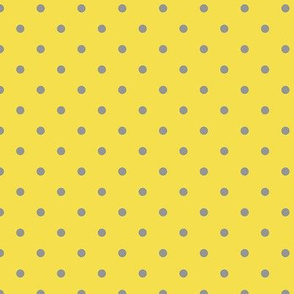 Ultimate Gray polka dots on Illuminating Yellow 