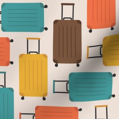 Suitcases retro summer travel small