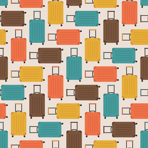 Suitcases retro summer travel small