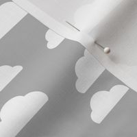 Clouds fabric - baby nursery fabric - clouds wallpaper, baby girl nursery, baby boy nursery, trendy nursery wallpaper - Grey