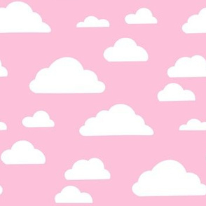 Clouds fabric - baby nursery fabric - clouds wallpaper, baby girl nursery, baby boy nursery, trendy nursery wallpaper - 