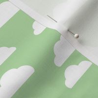 Clouds fabric - baby nursery fabric - clouds wallpaper, baby girl nursery, baby boy nursery, trendy nursery wallpaper - mint