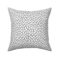 Grey and white painted dots fabric