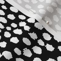 Black and white dots fabric - classic painted dots aesthetic patterns