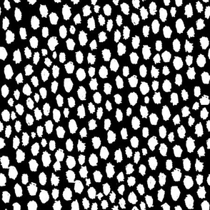 Black and white dots fabric - classic painted dots aesthetic patterns