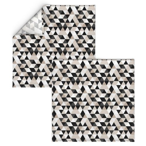 1" triangles: black and taupe patterns