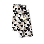 1" triangles: black and taupe patterns