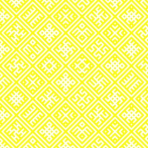 Abundance - Ethno Slavic Symbols - Sunny Limon Light Yellow  - Amulet Folk Ornament - Ethnic Obereg - Middle 