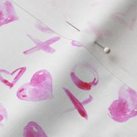 love pattern watercolor XO and hearts for saint valentines a112-1