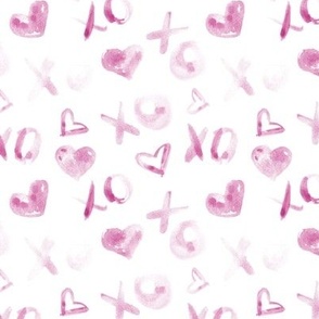 love pattern watercolor XO and hearts for saint valentines a112-6
