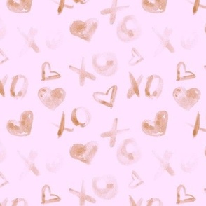 love pattern watercolor XO and hearts for saint valentines a112-9