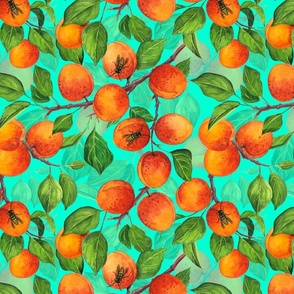 Apricot garden on  turquoise