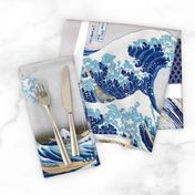 Hokusai Great Wave Tote Bag // 1 yard cut and sew panel