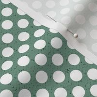 polka dots white on green medium