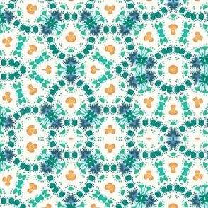 geometrical orange flowers