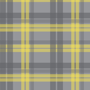 Yellow Grey Wide Check Plaid Repeating
