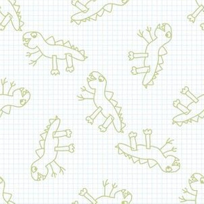 Cute scribble dinosaur kids doodle background.