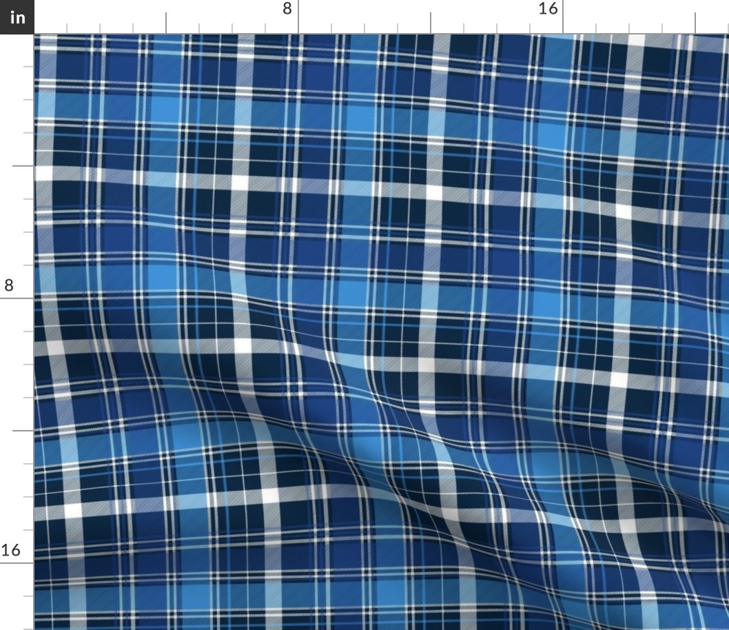 Plaid Blue Dark Blue Bright Blue Plaid Check Pattern, Plaid Tartan Scottish Kilt