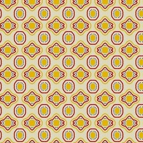 Gold Red Linen Mosaic