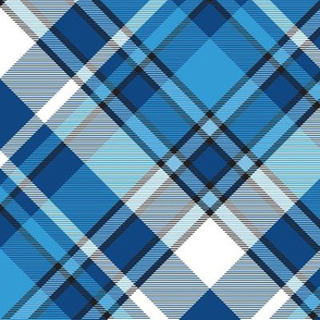 Plaid Bright Blue Summer Tartan Plaid Check Pattern, Plaid Tartan Scottish Kilt