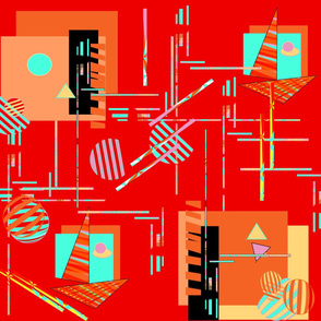 Geometric Art Red