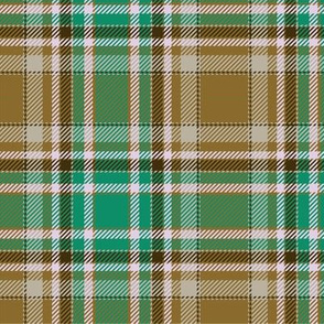 Saint Patricks Day Plaid Green Brown Tan Tartan  Plaid Check Pattern, Green Brown Tartan Scottish Kilt