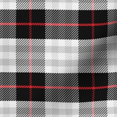 Plaid, Black White and Red, Light Grey