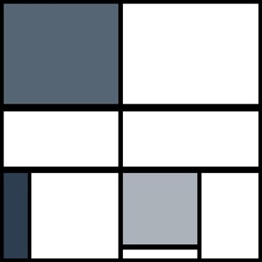 18 Inch Monochromatic Gray Mondrian Composition C Version 2
