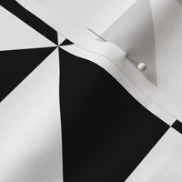 Six Inch Black and White Pinwheel Triangles