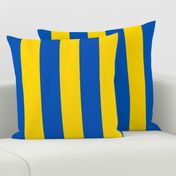 Three Inch Strong Azure Blue and Yellow Vertical Stripes