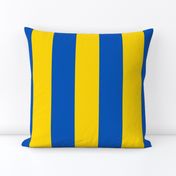 Three Inch Strong Azure Blue and Yellow Vertical Stripes
