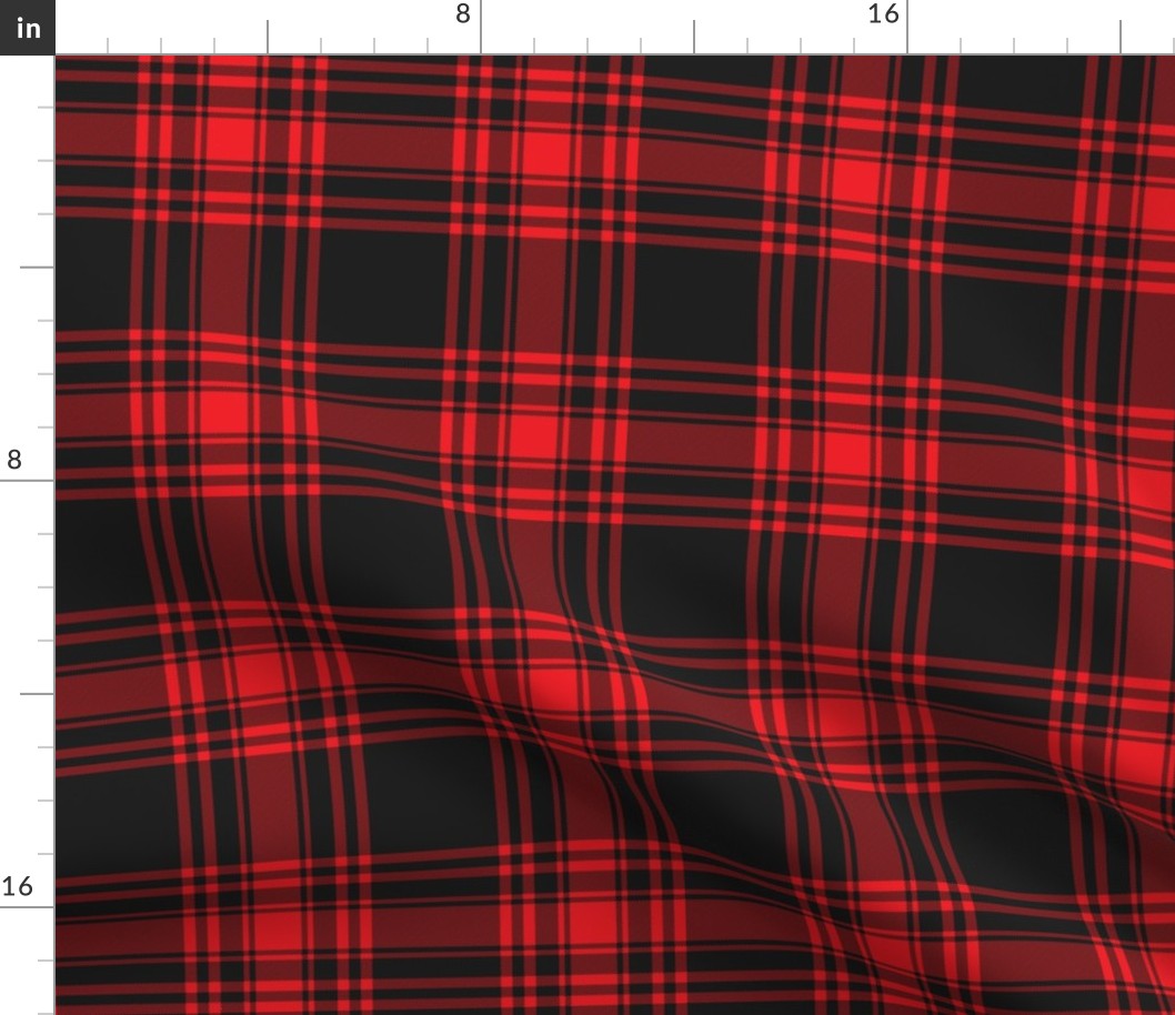 Plaid Red  Black Tartan  Buffalo Plaid Check Pattern, Black and Red Tartan Red Kilt