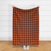 Plaid Orange Navy Dark Blue Tartan Plaid Check Pattern, Orange Plaid Tartan Scottish Kilt