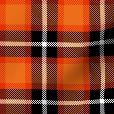 Plaid Orange Navy Dark Blue Tartan Plaid Check Pattern, Orange Plaid Tartan Scottish Kilt