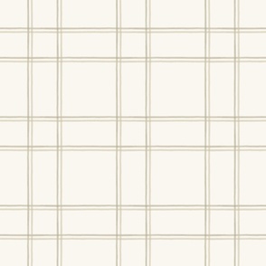 Double Windowpane Plaid Tans on cream