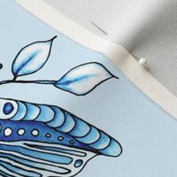Love Never Fails Butterflies Floral Blue Tea Towel Cut & Sew Fat Quarter 27x18