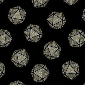 Fancy d20 Dice on Black