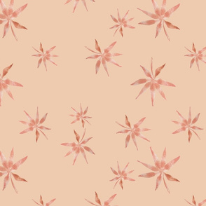 pink scattered fronds on peach