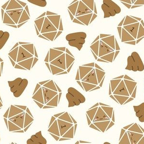 Kawaii d20: Sad Poop Roll on Brown