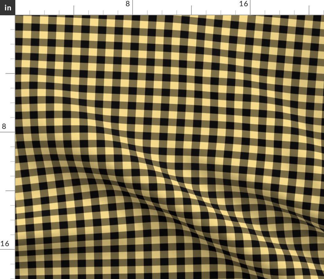 Gingham Pattern - Mellow Yellow and Black