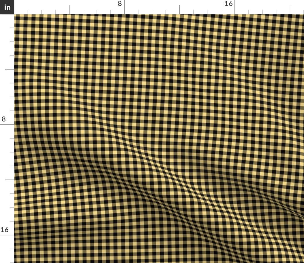 Small Gingham Pattern - Mellow Yellow and Black