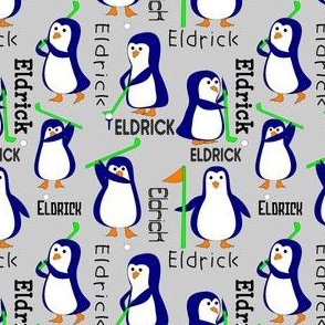 Eldrick penguin golfer gray