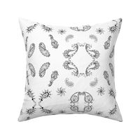 Paisley - Black and White - Large Print