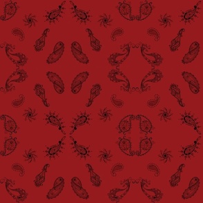 Paisley - Red - Large Print