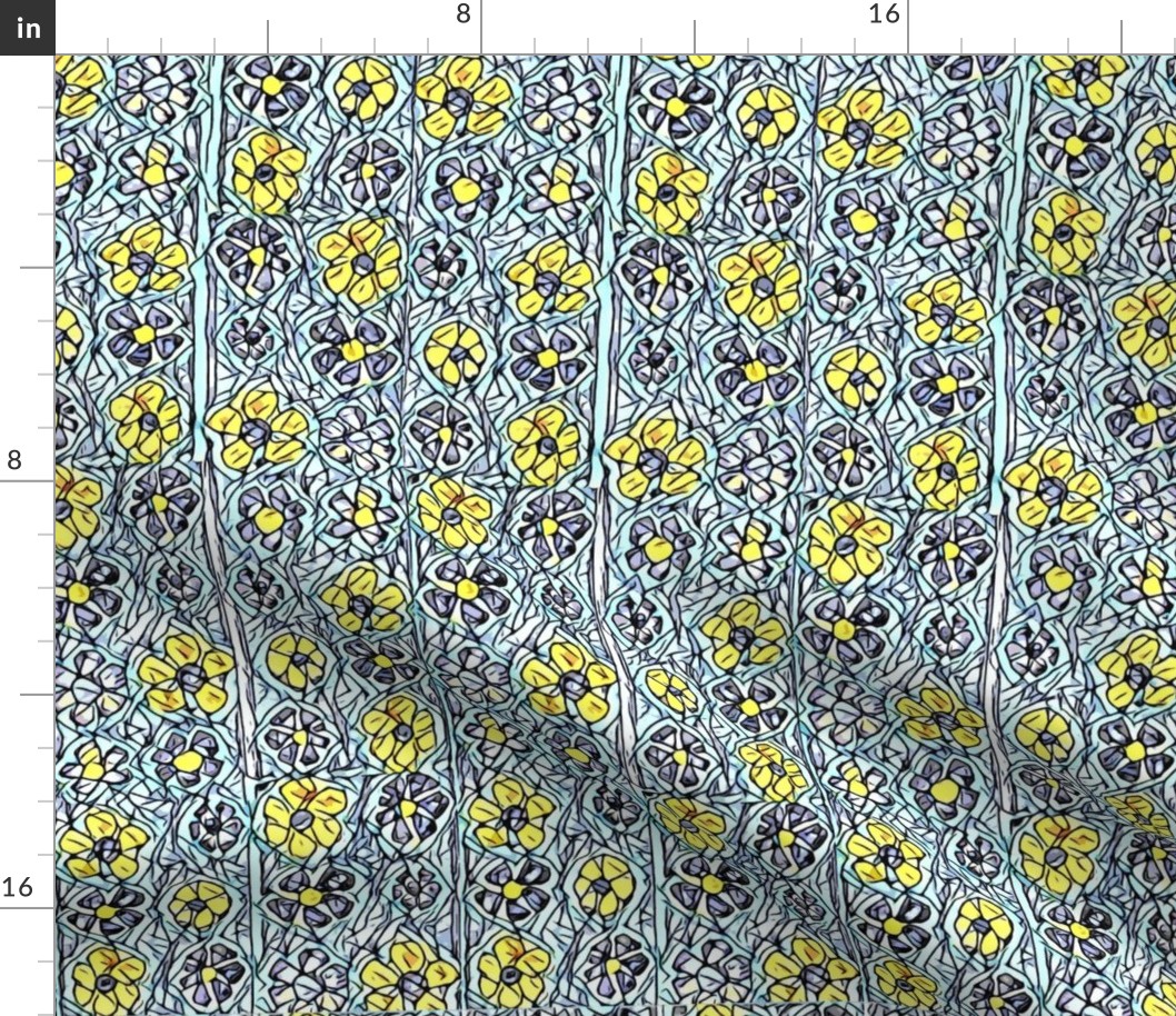 Hand Drawn Flowers Fabric | Spoonflower