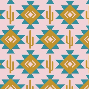 Saguaro Country- Modern Aztec- Large Scale