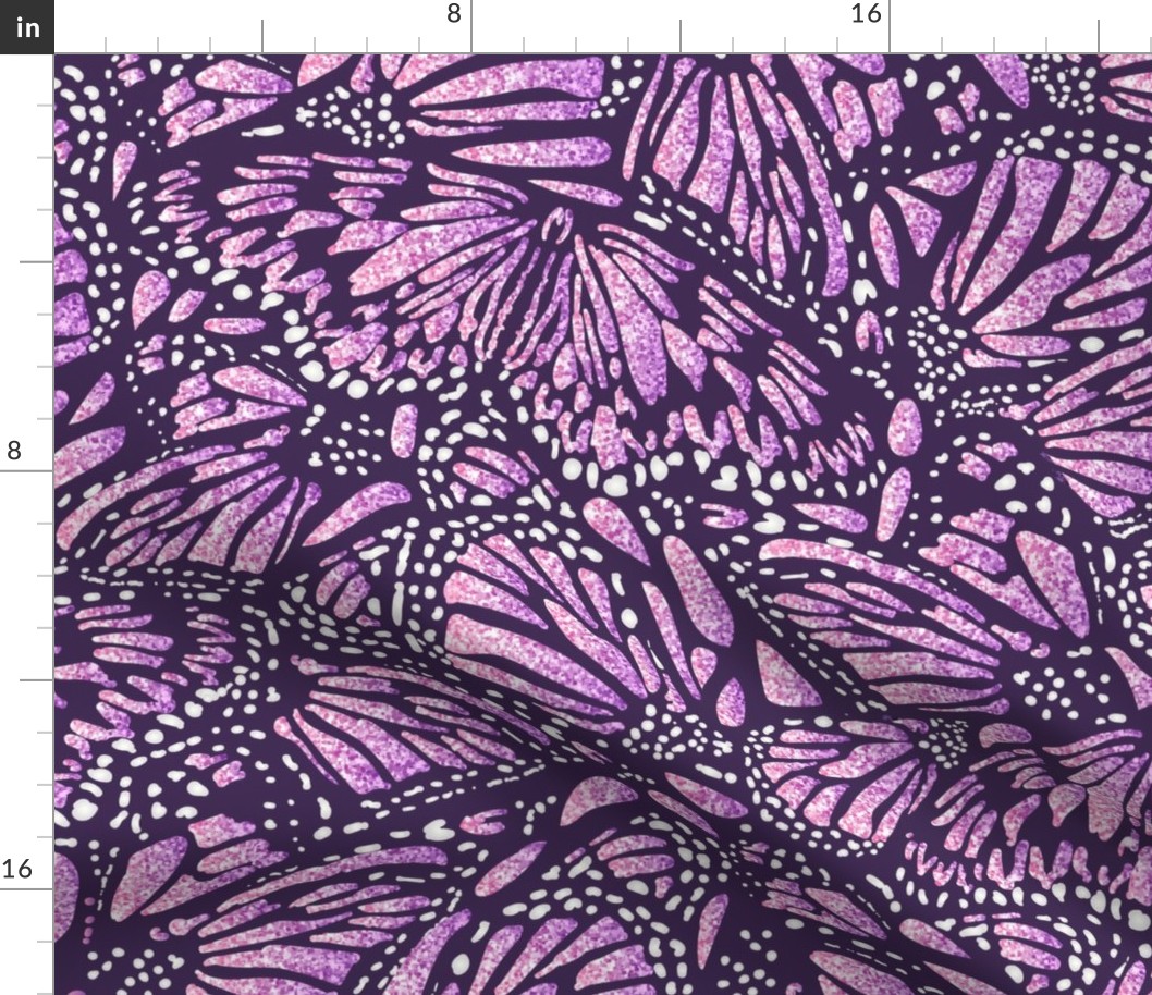 Y2K Butterfly Bling- Amethyst Pink Ombre- Large Scale